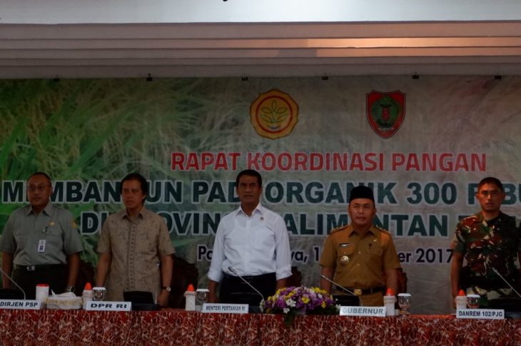 Menteri Pertanian Targetkan Kalteng Produksi 300.000 hektar Padi Organik