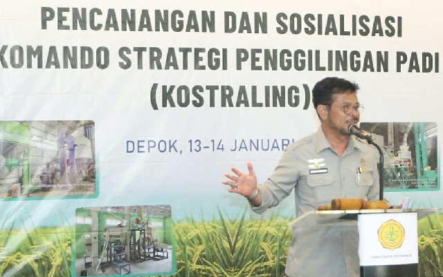 Foto : Menteri Pertanian SYL saat Kegiatan Pencanangan dan Sosialisasi Kostraling di Depok.