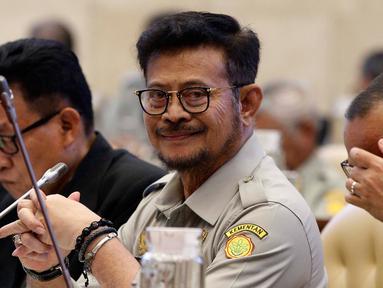 Foto : Menteri Pertanian RI Syahrul Yasin Limpo saat Melakukan Rapat Bersama Jajarannya