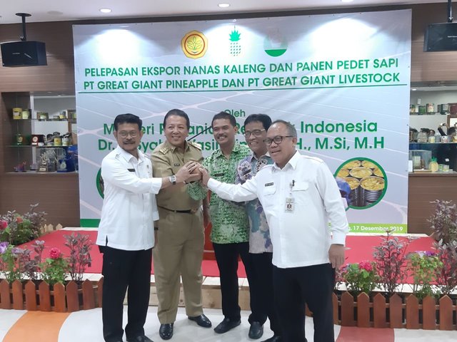 Foto: Acara Pelepasan Ekspor Nanas Kaleng dan Panen Pedet Sapi PT Great Giant Pineapple dan PT Great Giant Livestock di Lampung