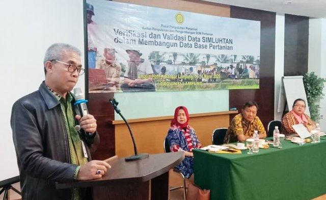 Foto: Kabid Penyelenggaraan Penyuluhan Pusluhtan BPPSDMP, I Wayan Ediana dalam Konsolidasi Verval Simluhtan di Bandar Lampung.