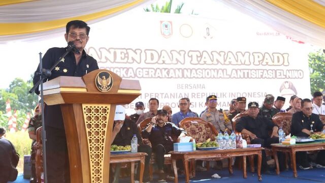 Mitigasi El Nino, Mentan SYL Panen Padi dan Gerakan Tanam Padi di Barito Kuala